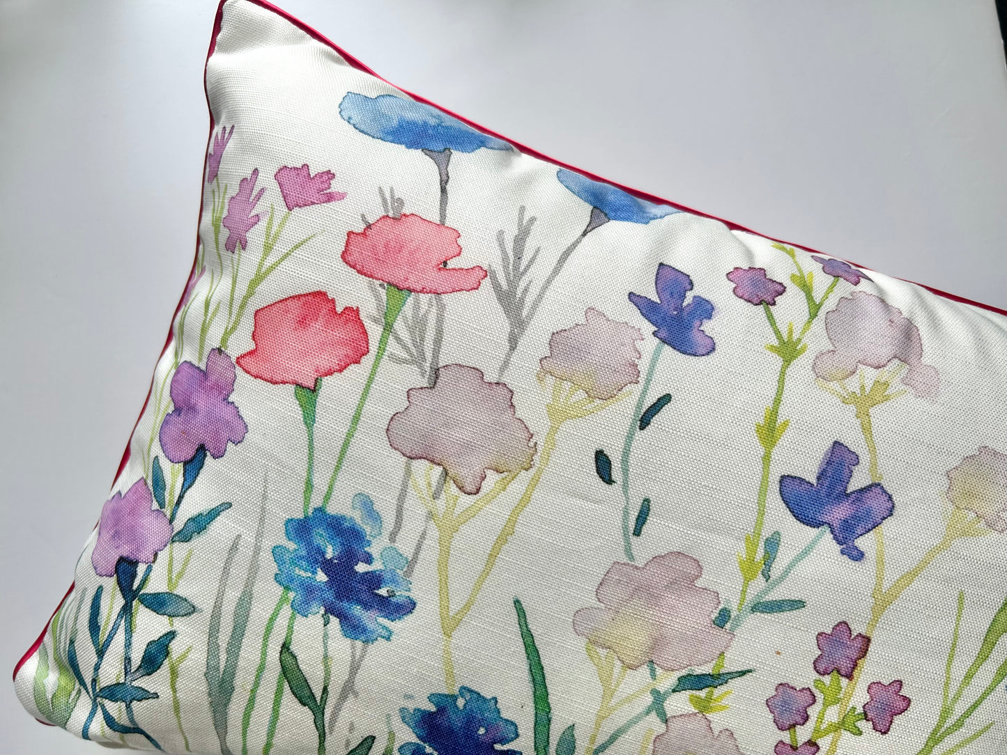 ‘Wildflower 1’ watercolour painting cushion