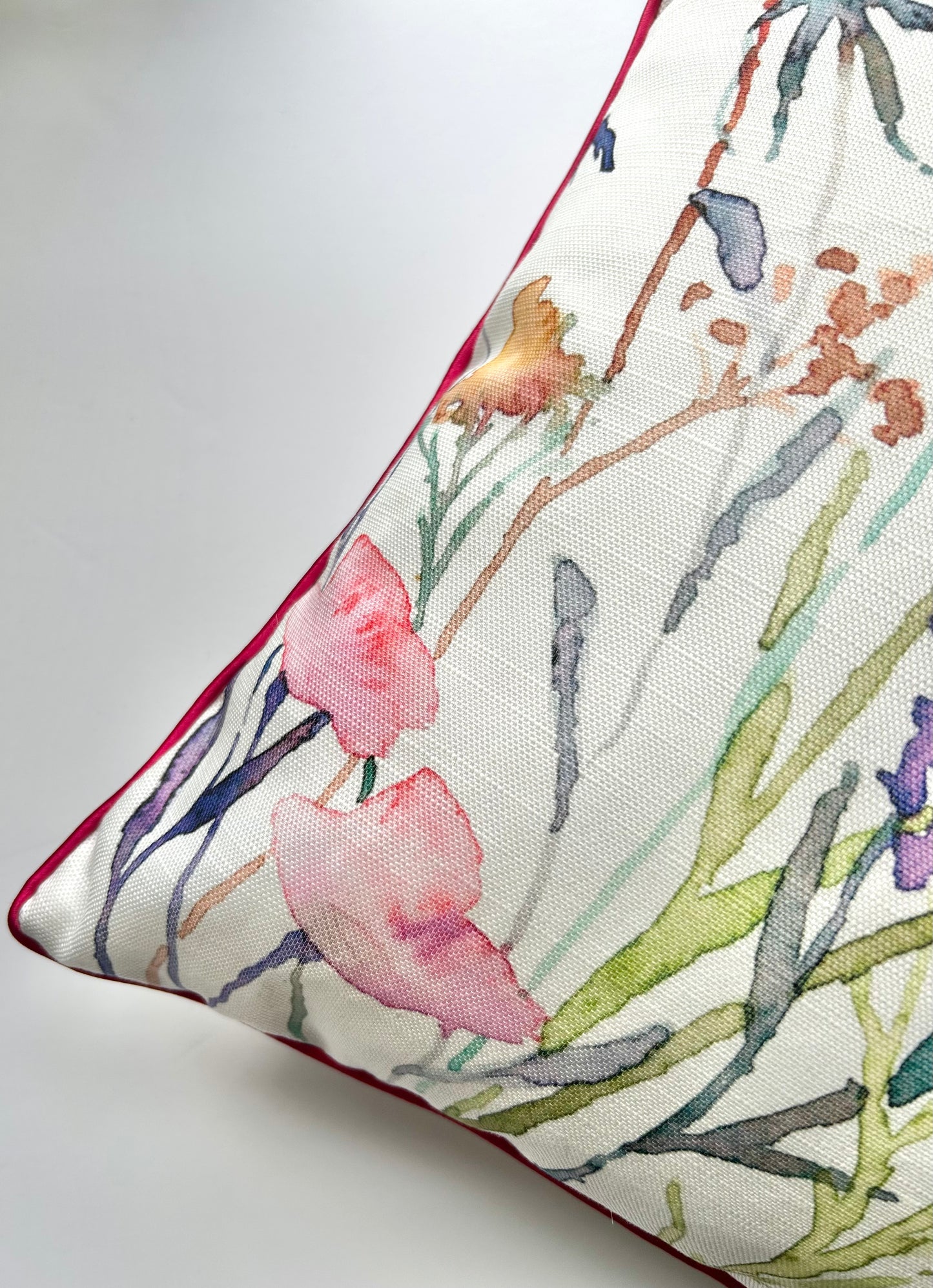 ‘Wildflower 2’ watercolour painting cushion