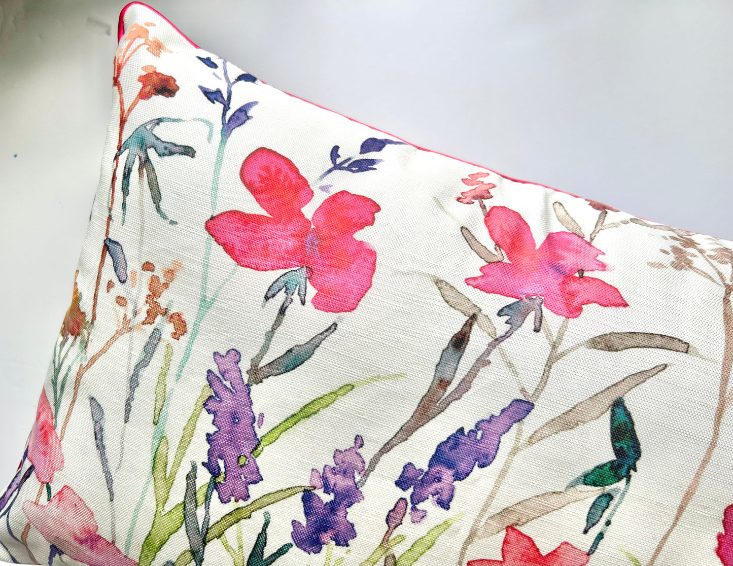‘Wildflower 2’ watercolour painting cushion