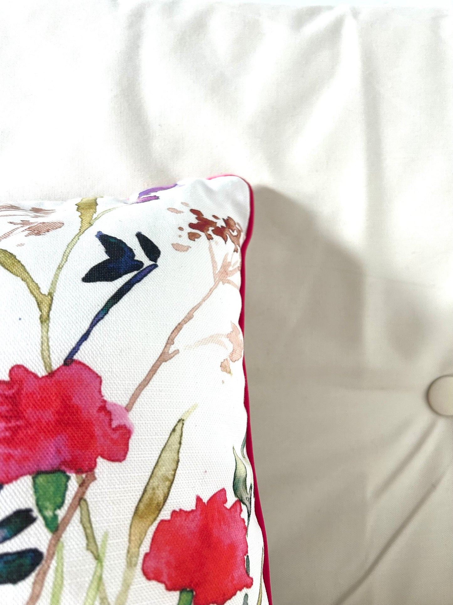 ‘Wildflower 2’ watercolour painting cushion