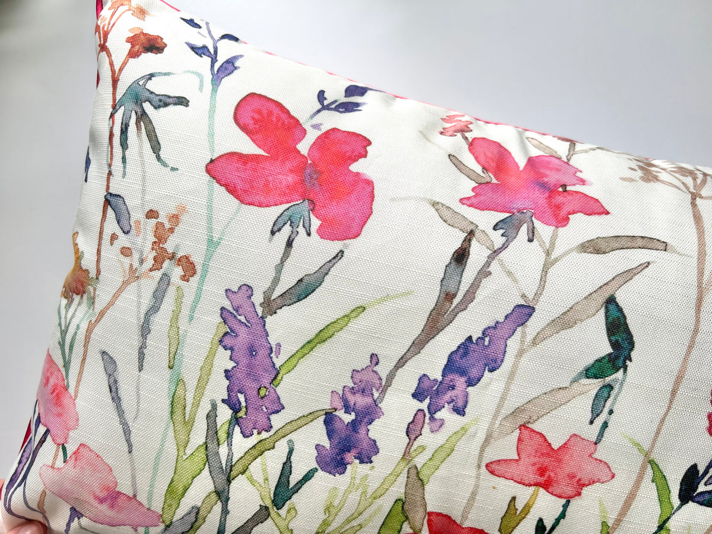 ‘Wildflower 2’ watercolour painting cushion