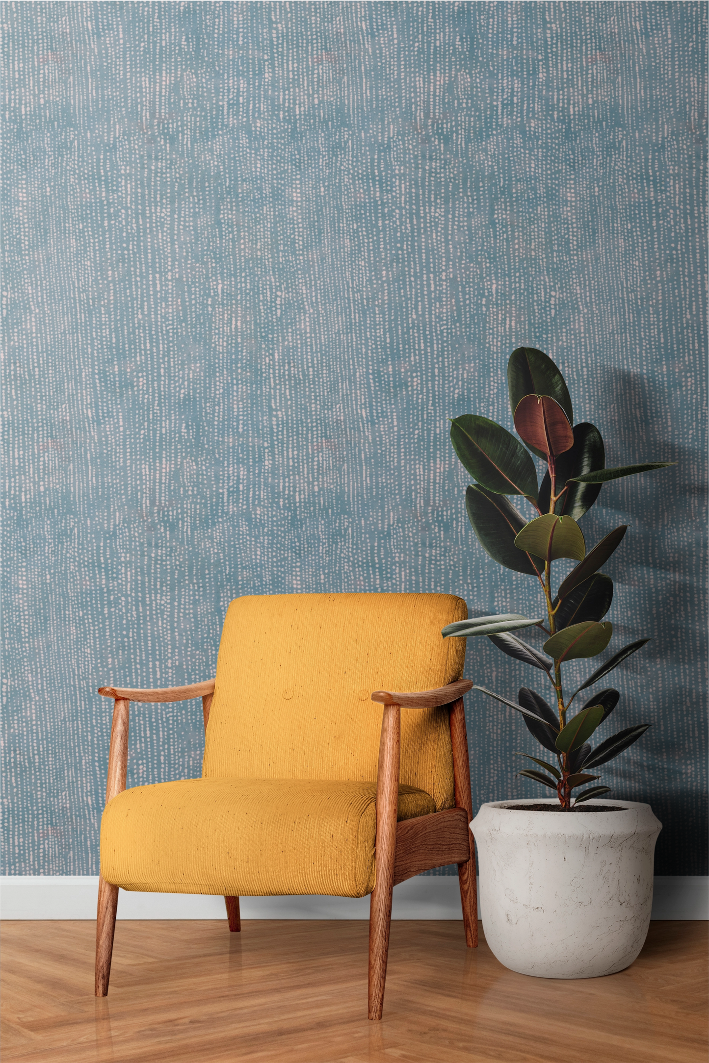 'Dot-to-dot' wallpaper in deep blue