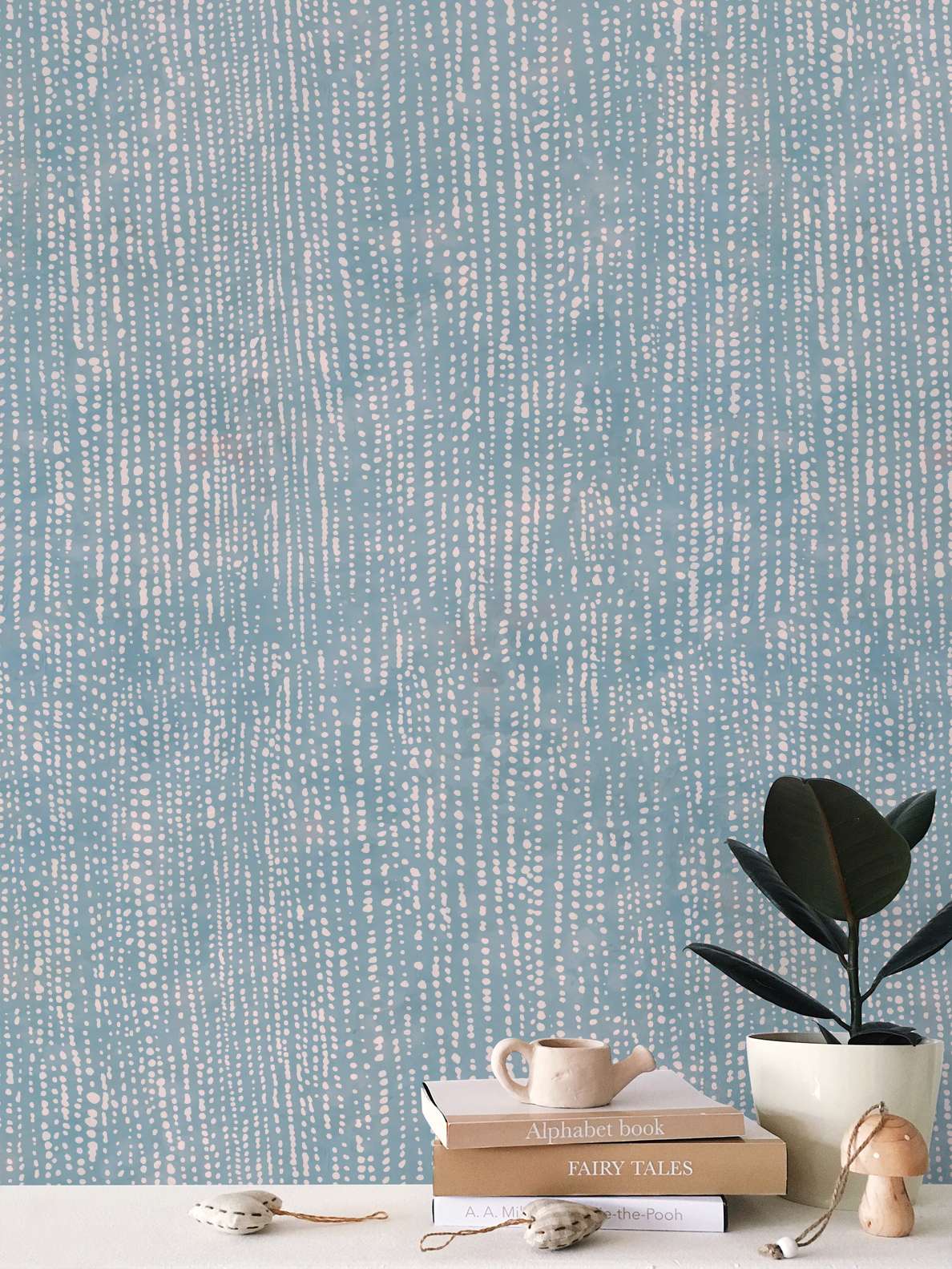 'Dot-to-dot' wallpaper in deep blue