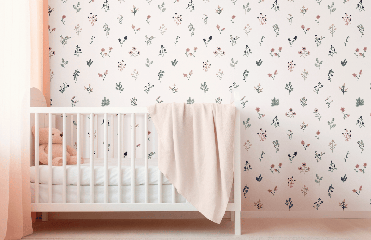 'Bo peep' wallpaper in white