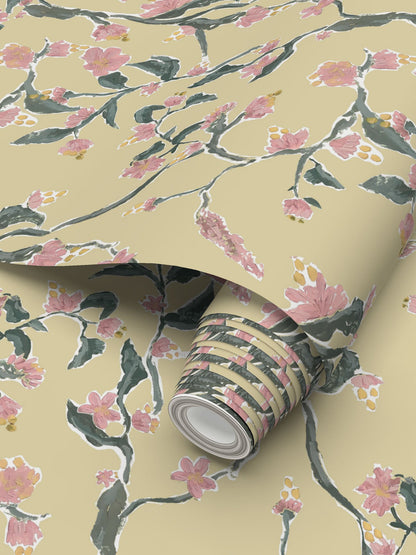 'Rapunzel' wallpaper in yellow and pink