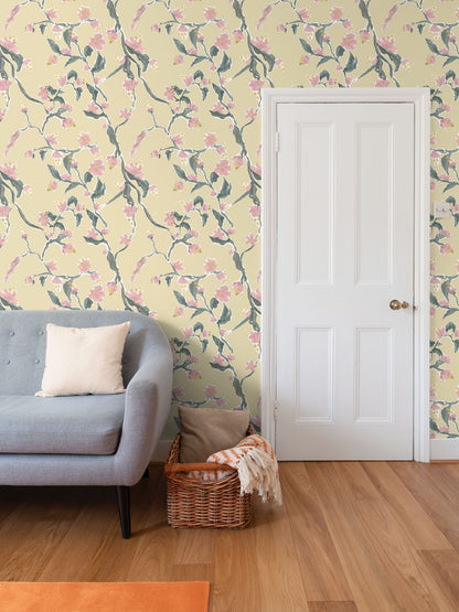 'Rapunzel' wallpaper in yellow and pink