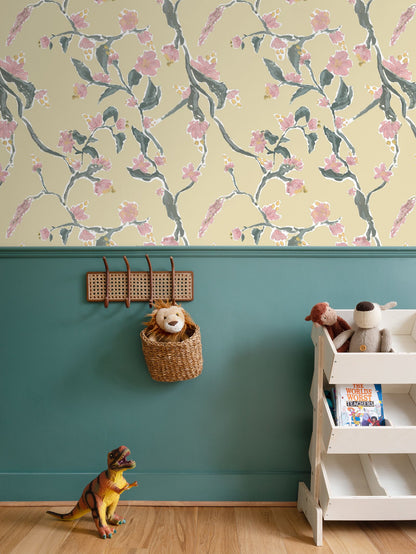 'Rapunzel' wallpaper in yellow and pink