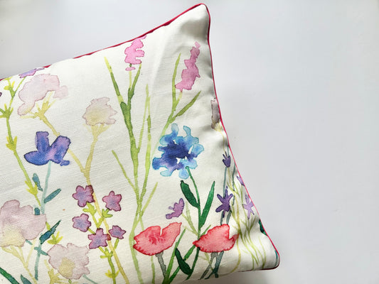 ‘Wildflower 1’ watercolour painting cushion