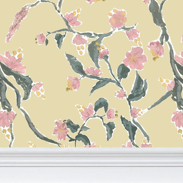'Rapunzel' wallpaper in yellow and pink