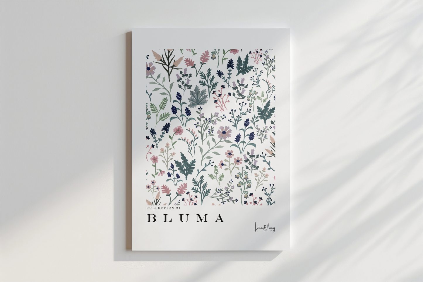 'Bluma' white art print