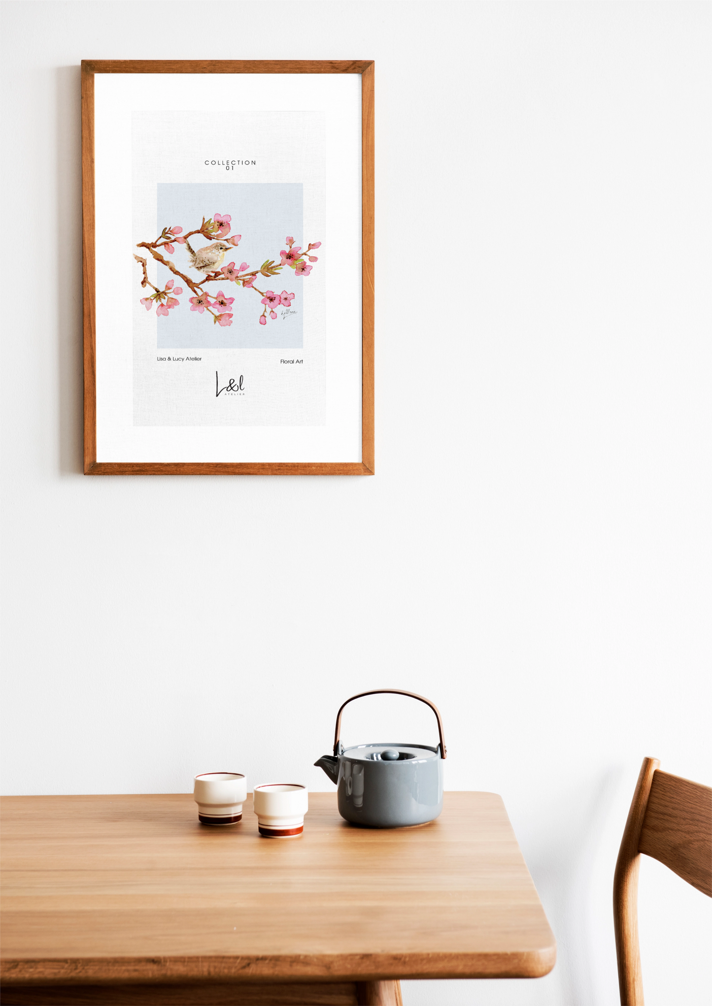 'Blossom and wren' wall art print