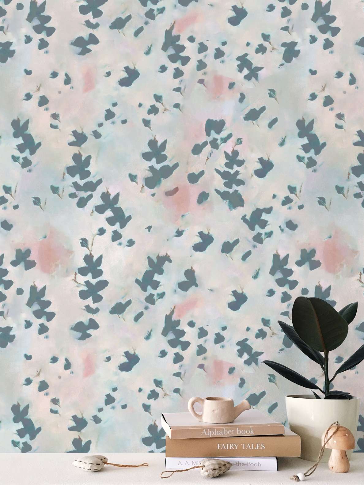 'Pastel oasis' wallpaper in pastel shades