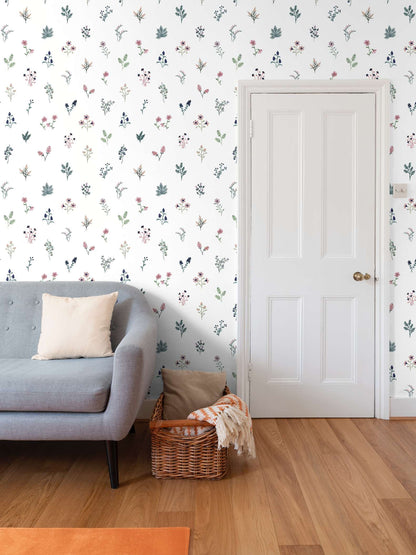 'Bo peep' wallpaper in white